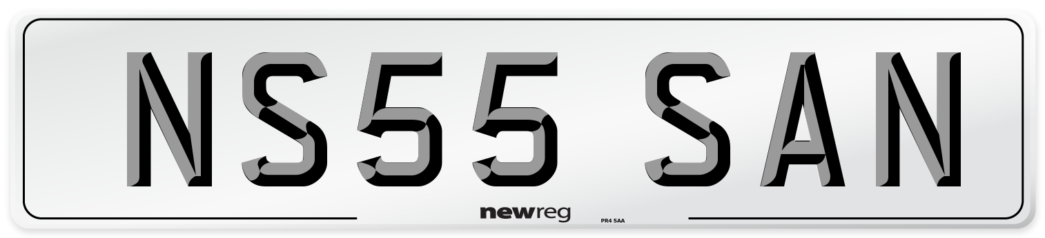 NS55 SAN Number Plate from New Reg